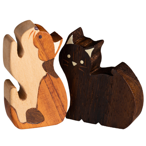 箸置き 6cm pittari ネコ 天然木 箸置 猫 （ 箸 置き ペア 2個 セット