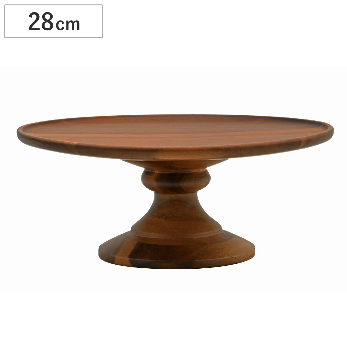 アカシア コンポートディッシュ LL 直径28cm ブラウン ( 木製 デザート食器 ケーキ デザート 食器 スタンド 皿 プレート ケーキ台 ケーキトレー 1段 おしゃれ 北欧 北欧風 ディスプレイ 飾る ティータイム 割れにくい カフェ )