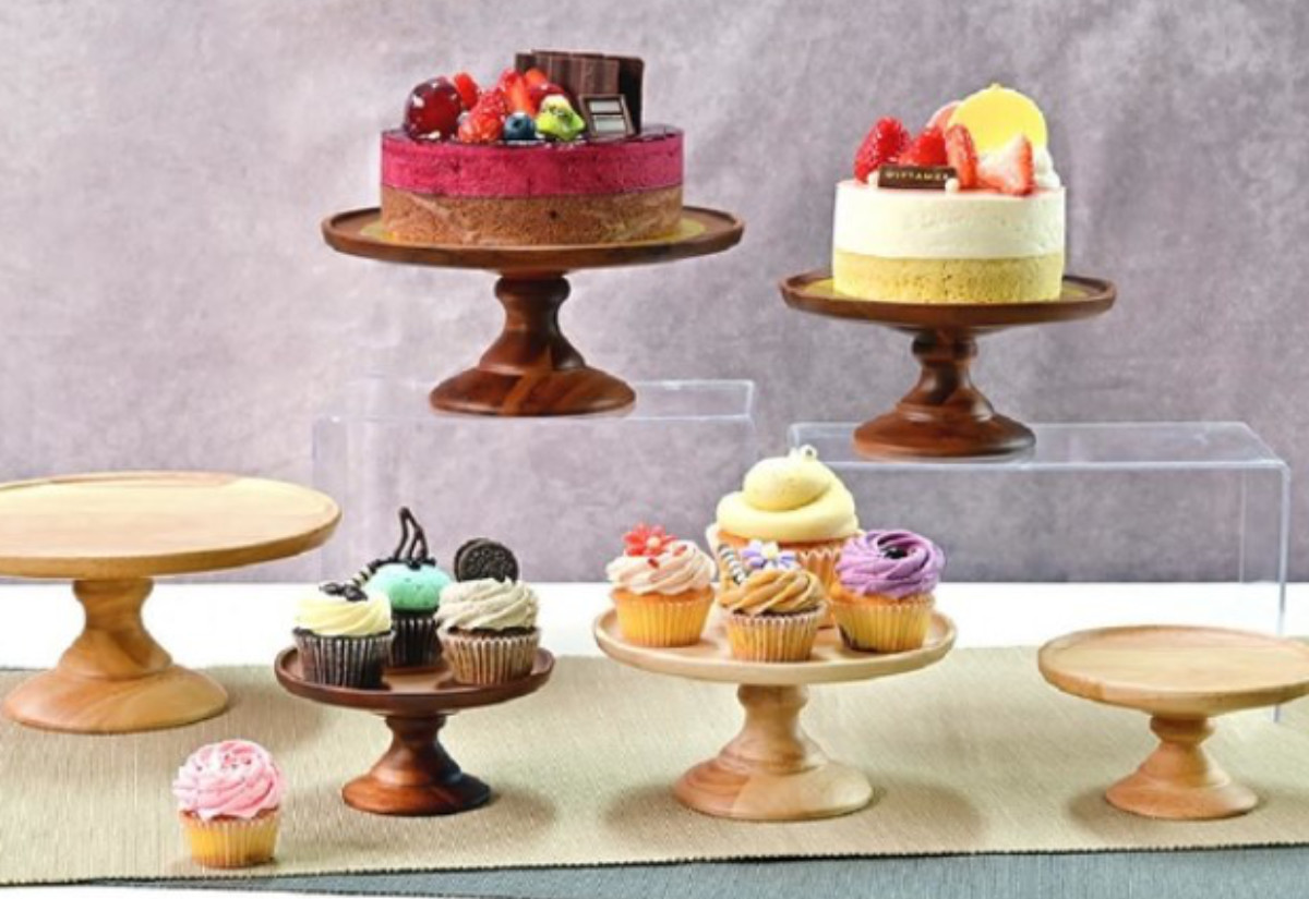 ラバーウッド コンポートディッシュ SS 直径12cm ナチュラル ( 木製 デザート食器 デザート ケーキ 食器 スタンド おしゃれ 北欧 北欧風 木製食器 木製皿 )