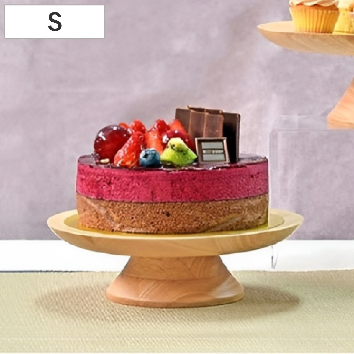 ケーキスタンド S 直径20cm ( 木製 皿 お皿 プレート デザート ケーキ 食器 スタンド ケーキ台 ケーキトレー 1段 おしゃれ かわいい 北欧 北欧風 ディスプレイ 飾る ティータイム 割れにくい )