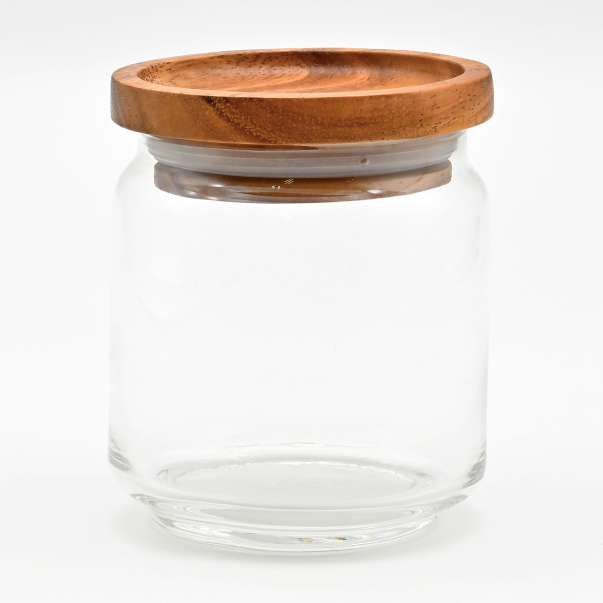 保存容器 ガラスジャー 500ml 天然木 アカシア ( キャニスター 保存瓶 ガラス 木蓋 木製フタ 密閉容器 ガラス保存瓶 びん スタッキング ガラス容器 透明 丸型 お菓子 スパイス 小物入れ おしゃれ )