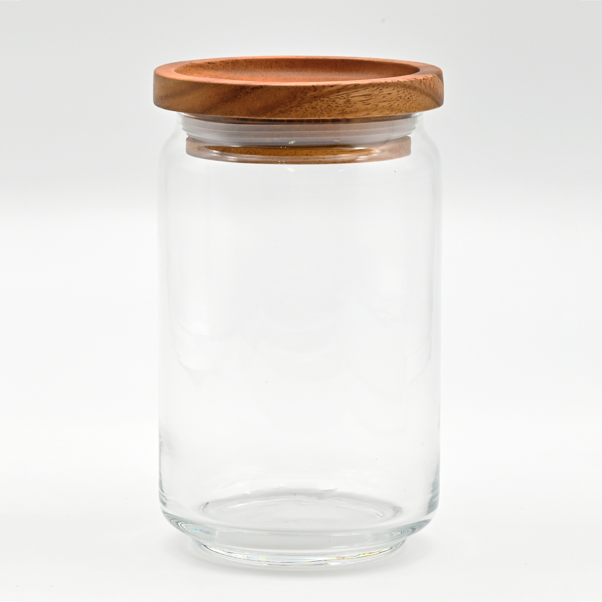 保存容器 ガラスジャー 750ml 天然木 アカシア ( キャニスター 保存瓶 ガラス 木蓋 木製フタ 密閉容器 ガラス保存瓶 びん スタッキング ガラス容器 透明 丸型 お菓子 スパイス 小物入れ おしゃれ )