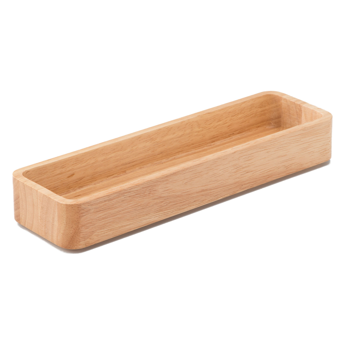 カトラリーケース 木製 ラバーウッド ナチュラル ( カトラリー収納 カトラリートレー 箸入れ 卓上 天然木 箸 フォーク スプーン 整理ケース 小物収納 カウンター上 トレー キッチン収納 おしゃれ )