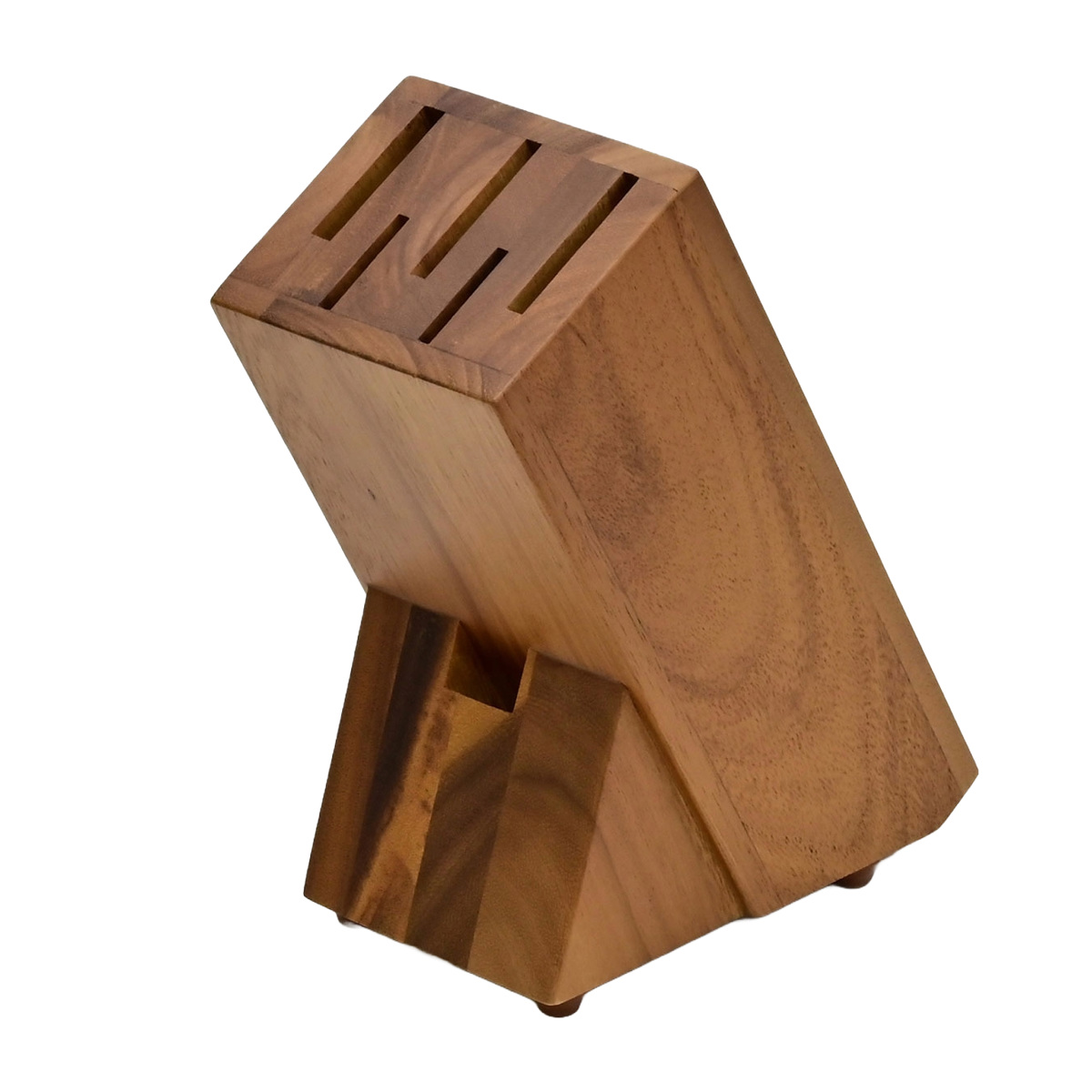 包丁スタンド アカシア ナイフブロック （ 包丁立て 天然木 ナイフスタンド ナイフ立て 包丁ホルダー 木 包丁たて 包丁置き 包丁 ナイフ 立て 置き スタンド 平置き 5本 収納 おしゃれ スタイリッシュ ）