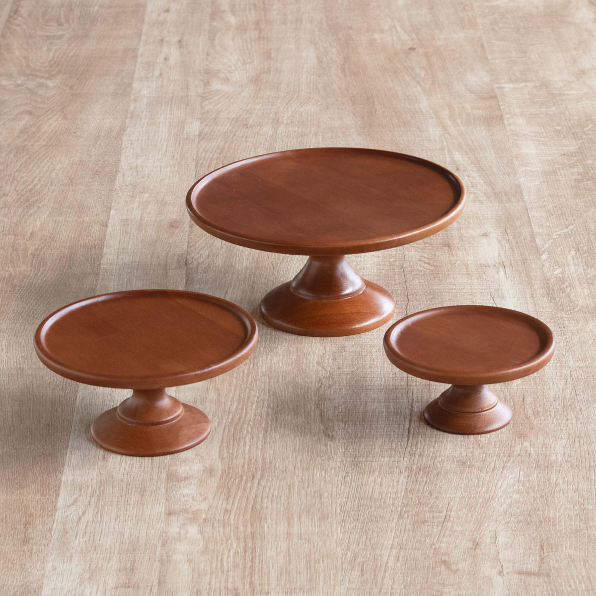 ラバーウッドコンポートディッシュ SS120 BR ( 12cm 木製 お菓子 デザート ティータイム 皿 食器 ケーキスタンド おしゃれ かわいい 北欧風 ディスプレイ )