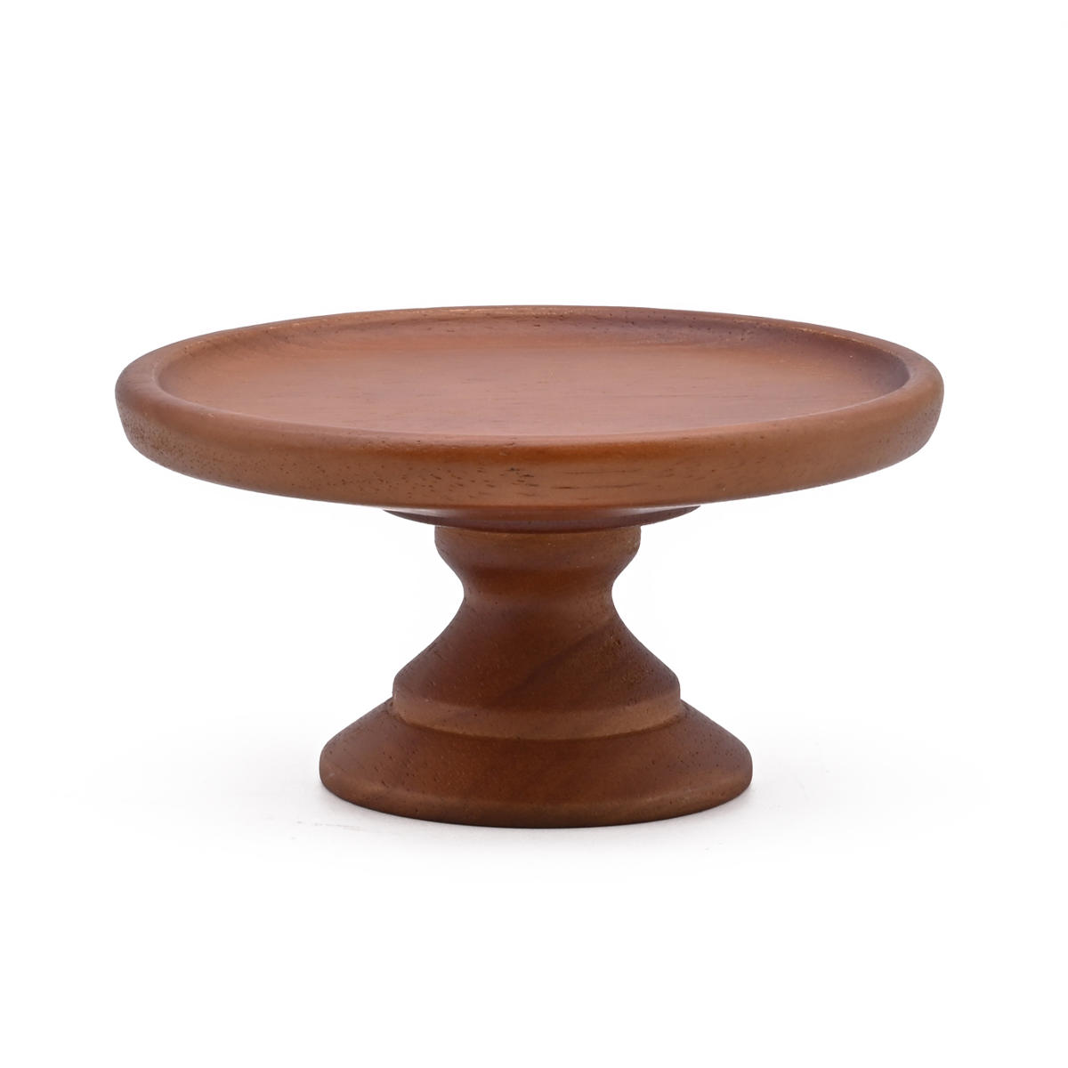 ラバーウッドコンポートディッシュ SS120 BR ( 12cm 木製 お菓子 デザート ティータイム 皿 食器 ケーキスタンド おしゃれ かわいい 北欧風 ディスプレイ )