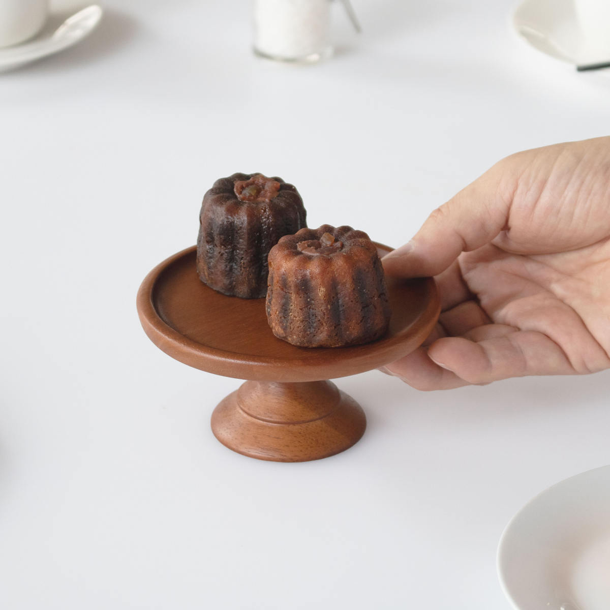 ラバーウッドコンポートディッシュ SS120 BR ( 12cm 木製 お菓子 デザート ティータイム 皿 食器 ケーキスタンド おしゃれ かわいい 北欧風 ディスプレイ )