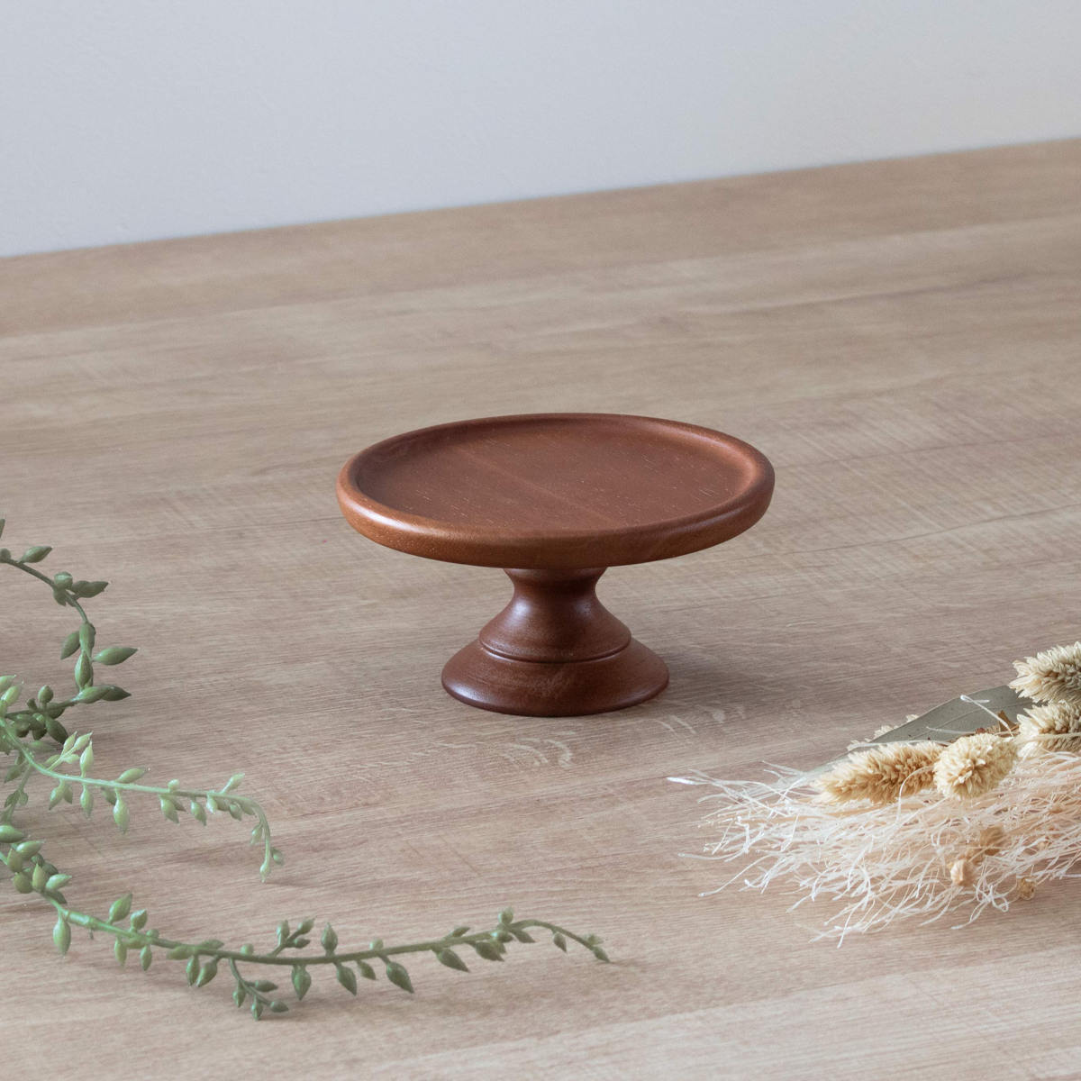 ラバーウッドコンポートディッシュ SS120 BR ( 12cm 木製 お菓子 デザート ティータイム 皿 食器 ケーキスタンド おしゃれ かわいい 北欧風 ディスプレイ )