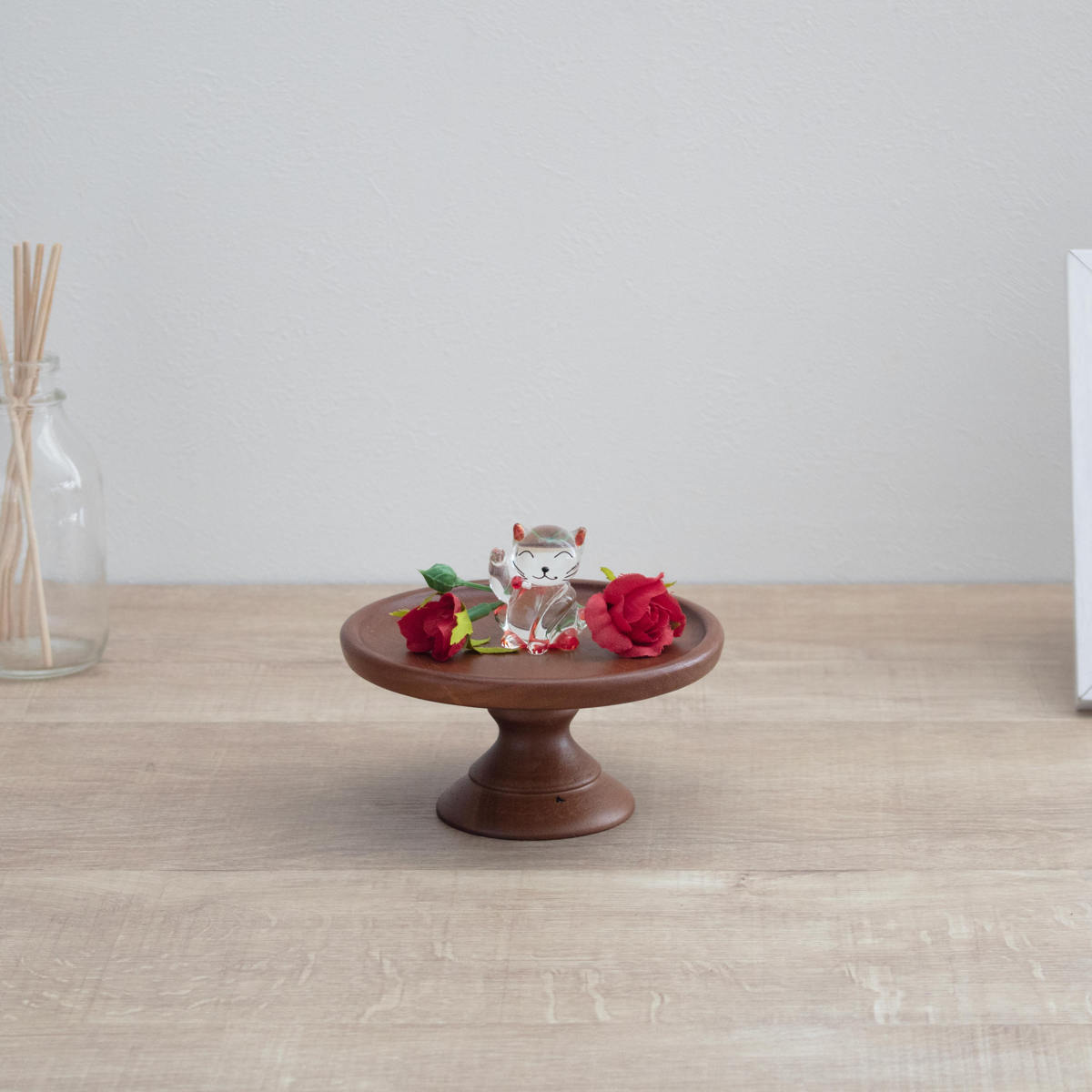 ラバーウッドコンポートディッシュ SS120 BR ( 12cm 木製 お菓子 デザート ティータイム 皿 食器 ケーキスタンド おしゃれ かわいい 北欧風 ディスプレイ )