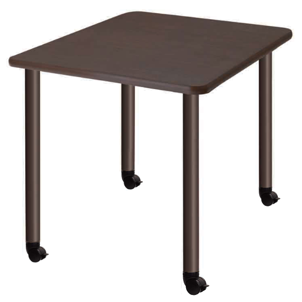 テーブル 幅90cm キャスター脚 高さ調節 正方形 角型 メラミン 施設
