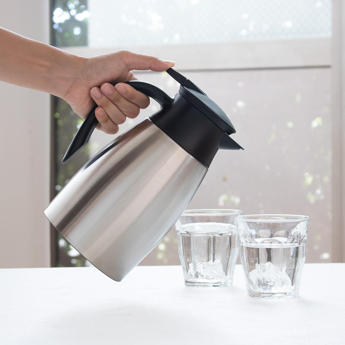 ポット 卓上ポット 1L 真空二重構造 ワンプッシュ （ テーブルポット