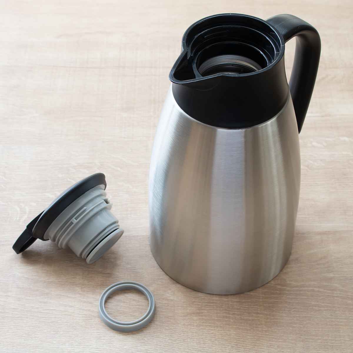 ポット 卓上ポット 1.5L 真空二重構造 ワンプッシュ ( テーブルポット 保温 保冷 魔法瓶 コードレス ステンレス 取っ手付き 卓上 ステンレスポット ピッチャー まほうびん 保温保冷 持ち手 ステンレス製 )