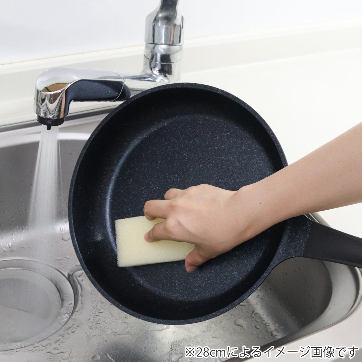 いため鍋 28cm IH対応 軽量 ダイヤモンドマーブルコーティング 深型フライパン ( 片手鍋 マーブル加工 ガス火対応 調理用品 調理器具 アルミ鍋 28センチ アルミ製 ダイヤモンドマーブル マーブルコート 深型フライパン 深型鍋 )