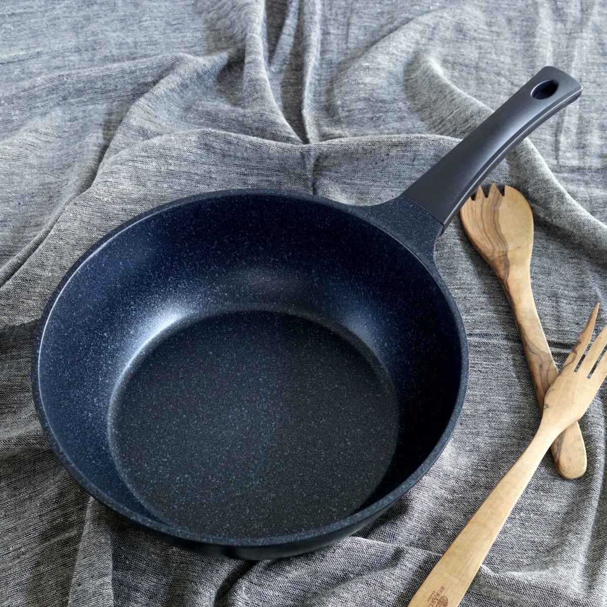 いため鍋 28cm IH対応 軽量 ダイヤモンドマーブルコーティング 深型フライパン ( 片手鍋 マーブル加工 ガス火対応 調理用品 調理器具 アルミ鍋 28センチ アルミ製 ダイヤモンドマーブル マーブルコート 深型フライパン 深型鍋 )