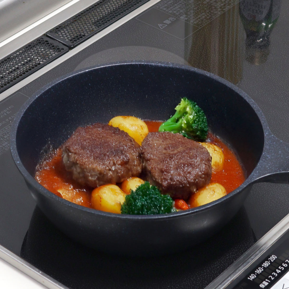 いため鍋 28cm IH対応 軽量 ダイヤモンドマーブルコーティング 深型フライパン ( 片手鍋 マーブル加工 ガス火対応 調理用品 調理器具 アルミ鍋 28センチ アルミ製 ダイヤモンドマーブル マーブルコート 深型フライパン 深型鍋 )