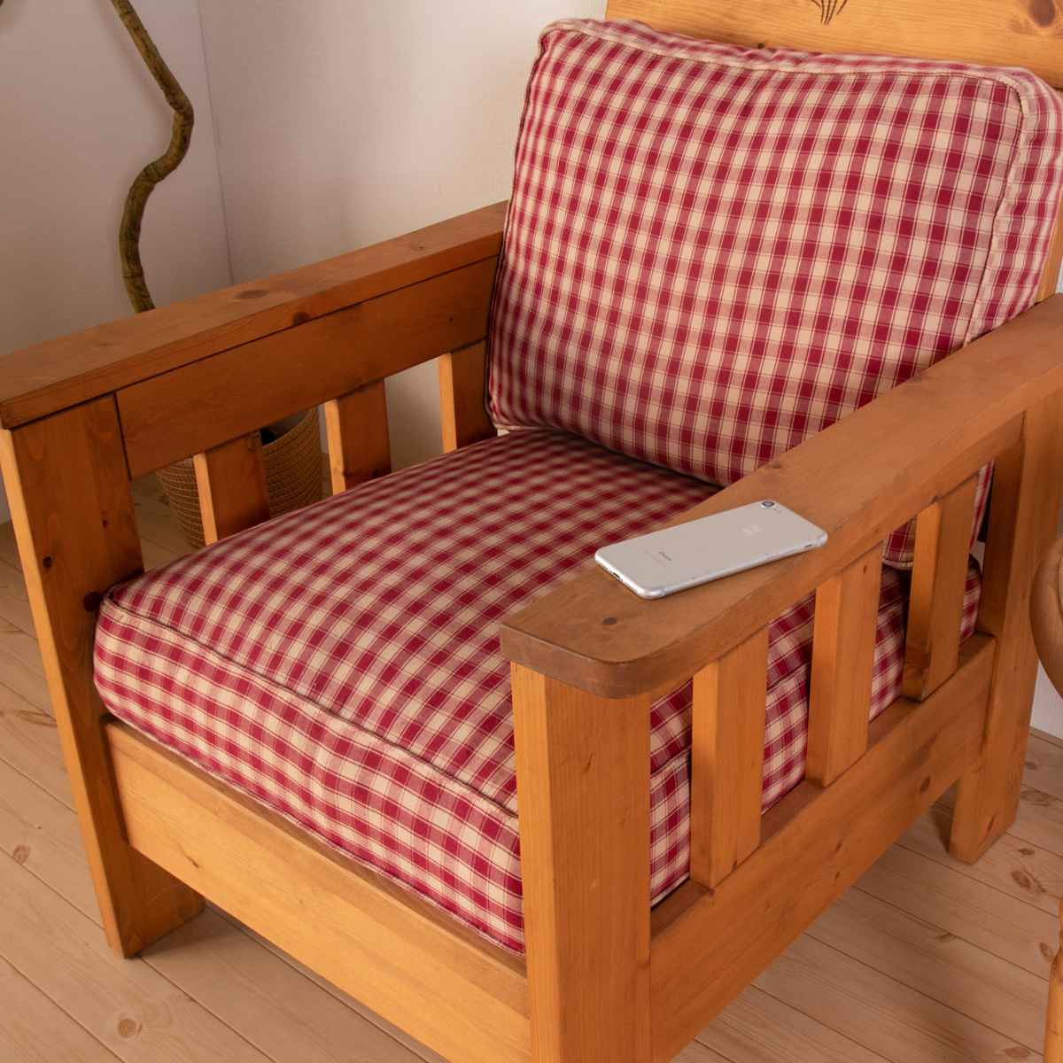 ソファ 1人掛け 木製 パイン材 天然 カントリー家具 ナチュラル 北欧
