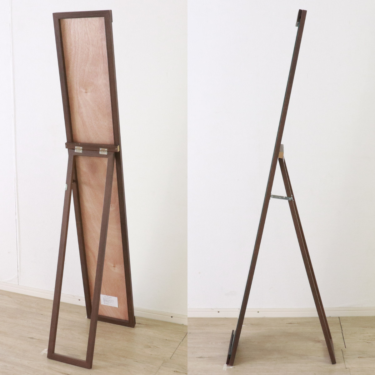 スタンドミラー 全身 木枠 ノンフレーム 25×150cm スリム （ ミラー 鏡