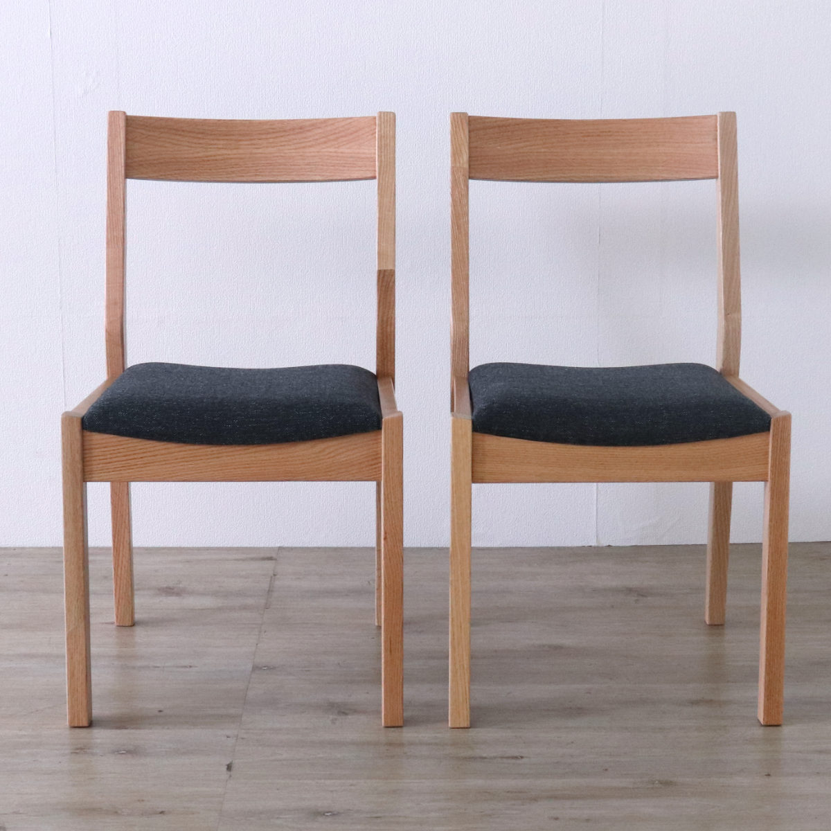 ダイニングチェア 同色2脚セット 座面高44cm デュエ2 ( オーク レッドオーク 無垢材 天然木 ナチュラル ブラウン ファブリック 布張り 木目 北欧 モダン シンプル ) 【ブラウン】 ブラウン