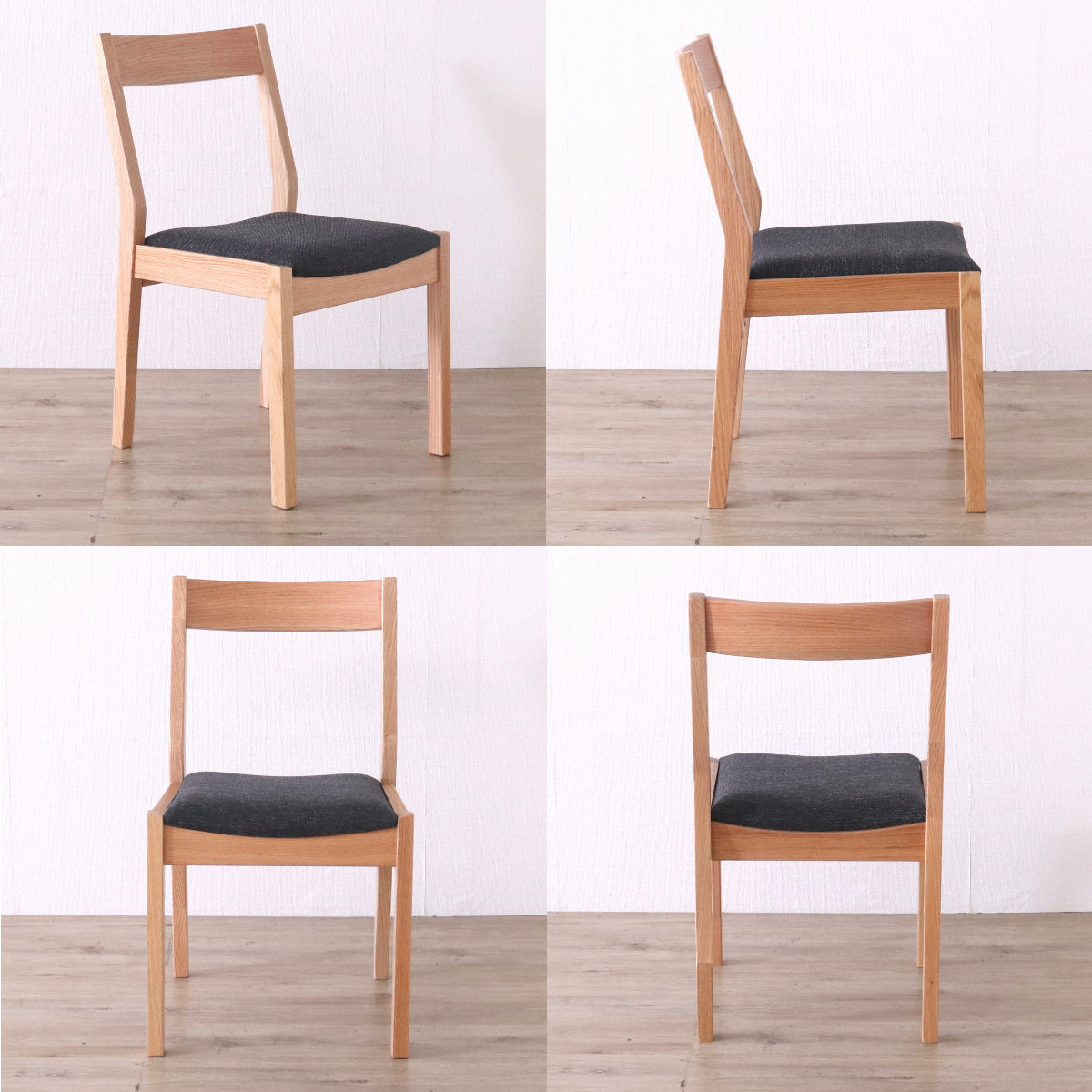 ダイニングチェア 同色2脚セット 座面高44cm デュエ2 ( オーク レッドオーク 無垢材 天然木 ナチュラル ブラウン ファブリック 布張り 木目 北欧 モダン シンプル ) 【ブラウン】 ブラウン