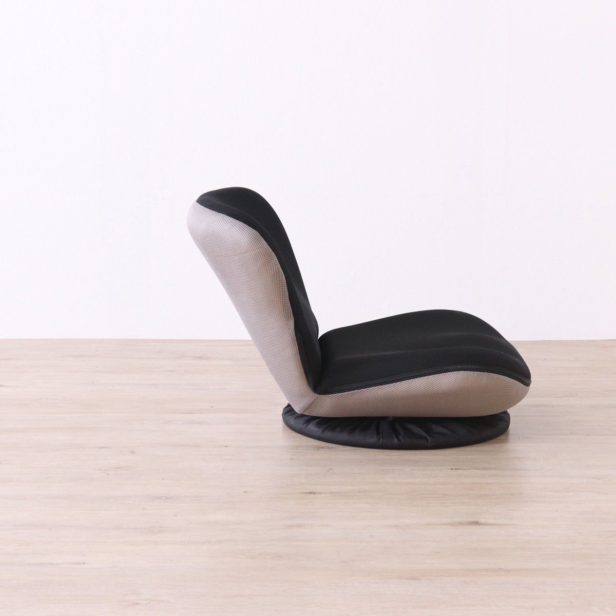 フロアチェア 回転 カム ローチェア 座椅子 ( 座いす 低い 1人掛け 椅子 チェア ソファ リクライニング 14段階 コンパクト ファブリック メッシュ 回転座椅子 ウレタン 背もたれ ) 【ベージュ】 ベージュ