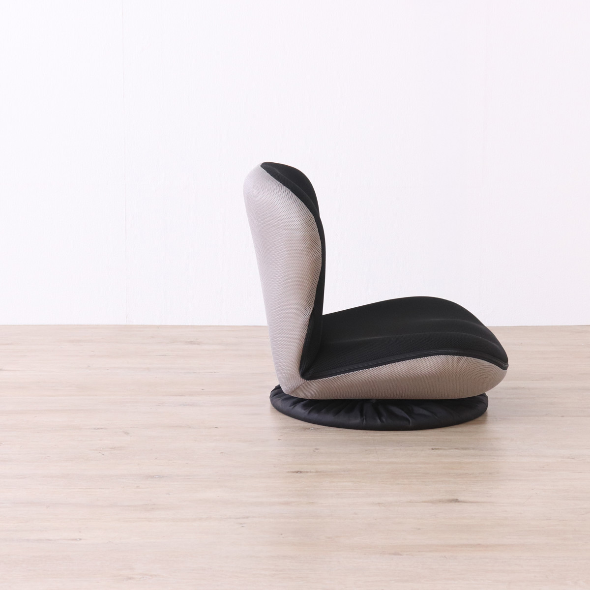 フロアチェア 回転 カム ローチェア 座椅子 ( 座いす 低い 1人掛け 椅子 チェア ソファ リクライニング 14段階 コンパクト ファブリック メッシュ 回転座椅子 ウレタン 背もたれ ) 【ベージュ】 ベージュ