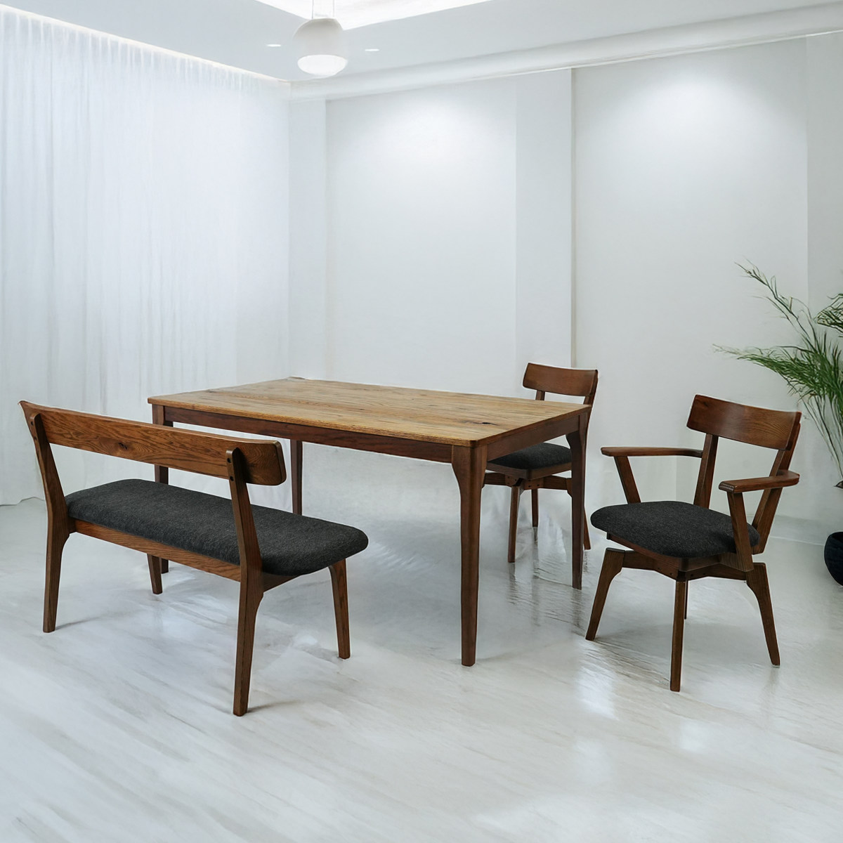 ダイニングチェア 座面高44cm 回転 肘掛け付き ウーノ レッドオーク無垢材 ( チェア ダイニング イス 椅子 木製 天然木 食卓椅子 回転椅子 立ち座り 楽 木製チェア 360度回転 ウレタン 疲れにくい リビングチェア ファブリック )