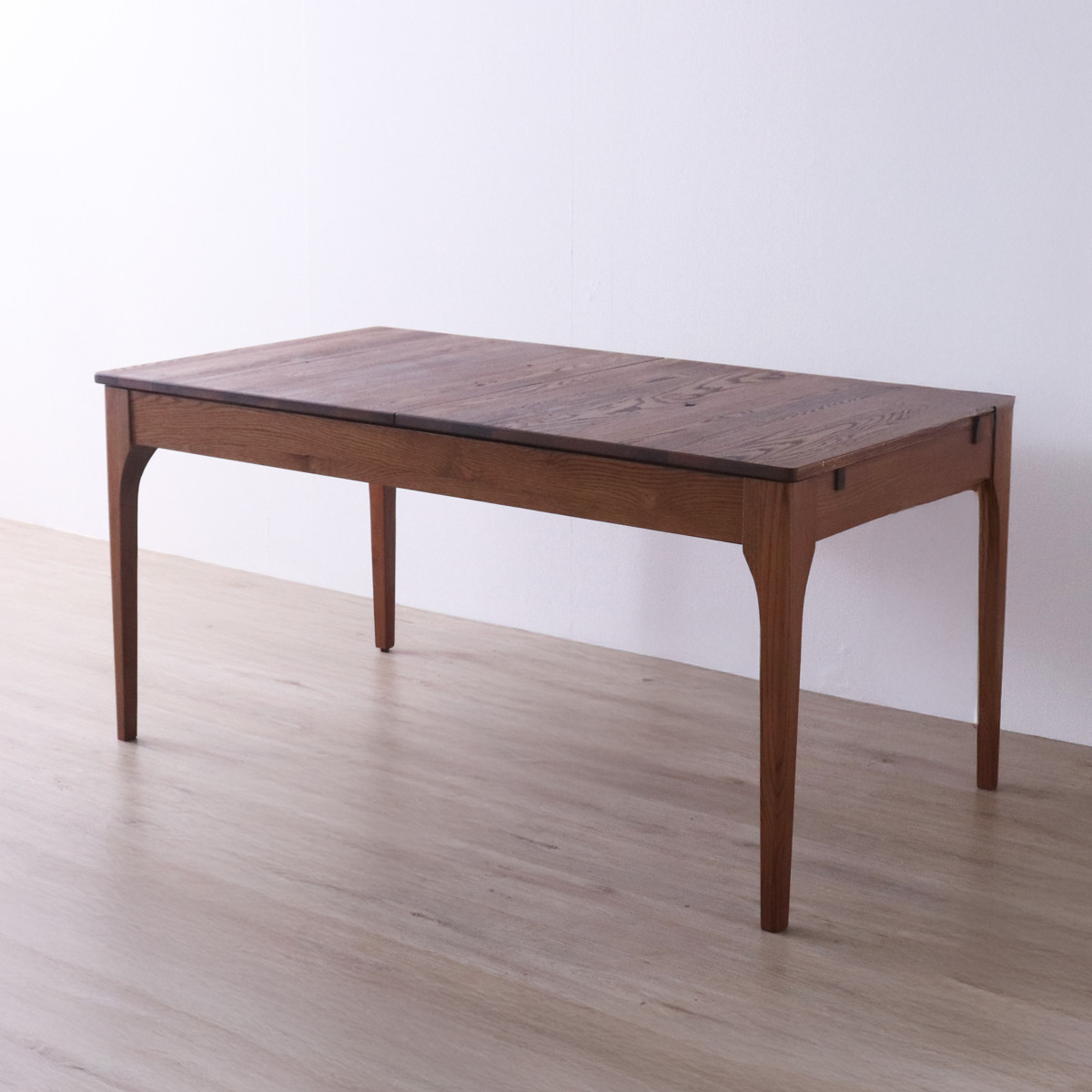 ダイニングテーブル 幅150~180cm 伸長式 レッドオーク無垢材 エクステンションテーブル ( テーブル 食卓テーブル 伸長 伸縮 長方形 天然木 木製テーブル 食卓 机 ダイニング 作業 ウッドテーブル 奥行80cm 伸縮ダイニングテーブル )