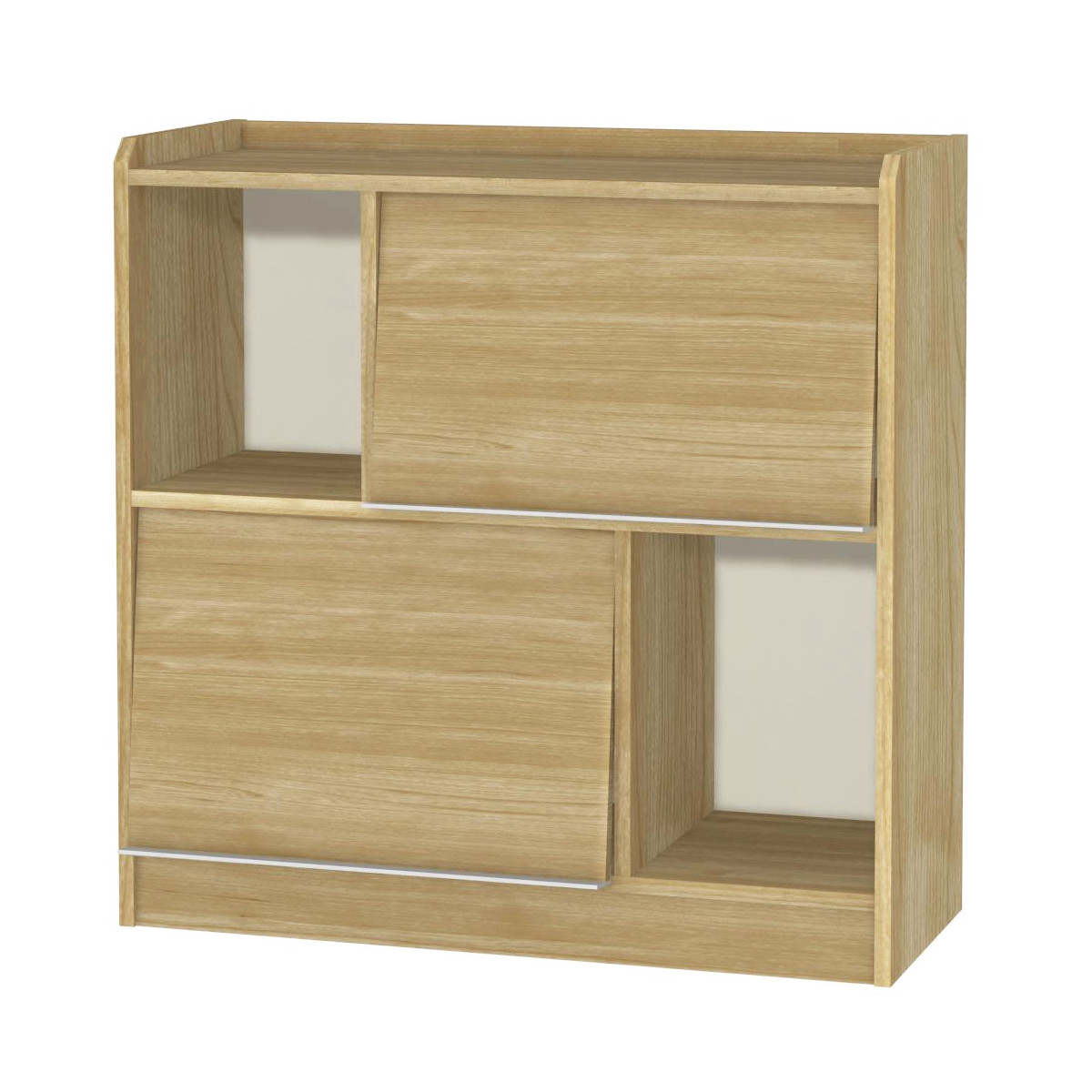 ディスプレイラック 幅88cm フラップ扉 ツートンカラー 日本製 ( ALE エール コレクションラック 棚 ラック 窓下 ディスプレイ 飾り棚 本棚 シンプル 低ホルムアルデヒド ) 【スモーキーブラウン】 スモーキーブラウン