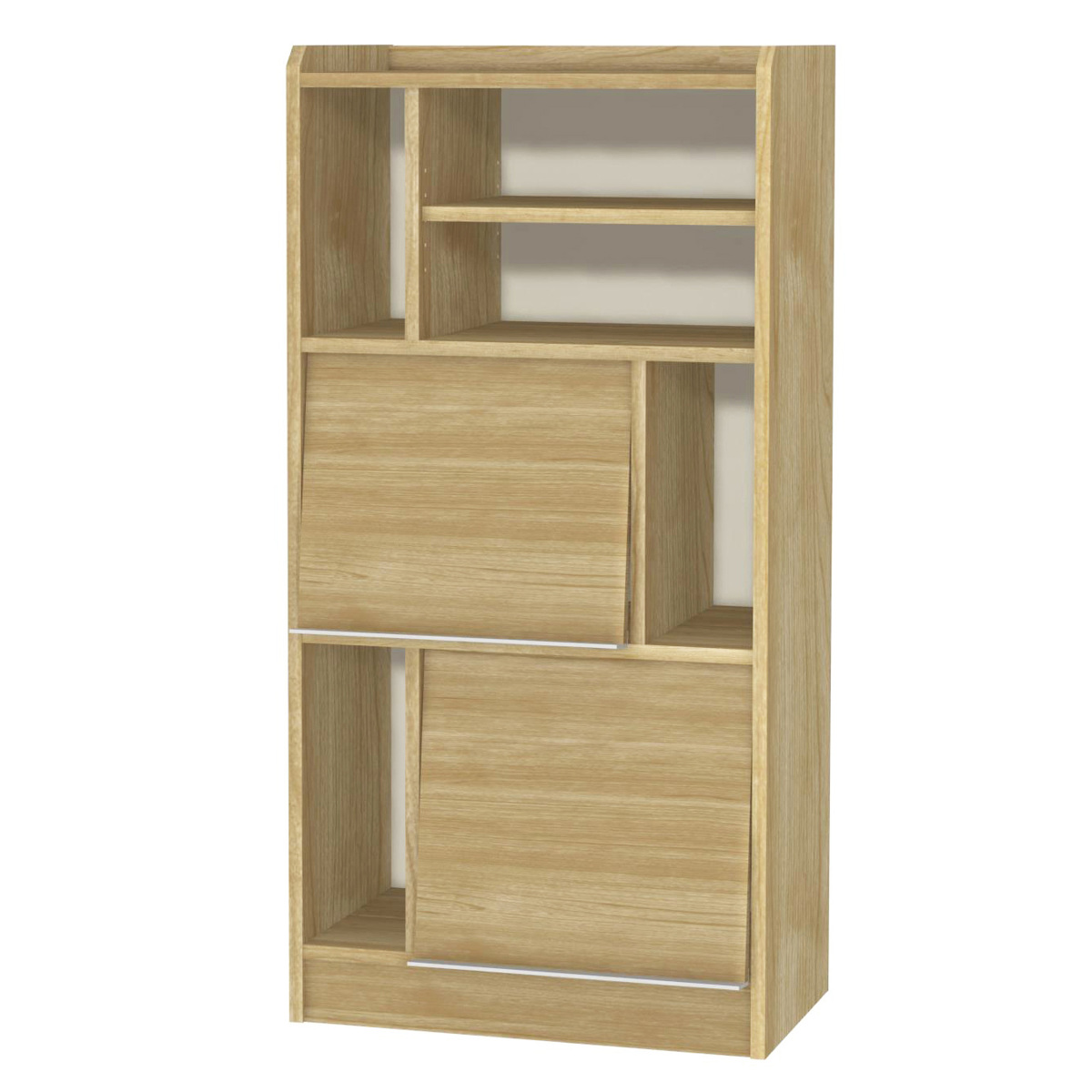 ディスプレイラック 幅60cm フラップ扉 ツートンカラー 日本製 ( ALE エール コレクションラック 棚 ラック 可動棚 ディスプレイ 飾り棚 本棚 シンプル 低ホルムアルデヒド ) 【ホワイトウッド】 ホワイトウッド