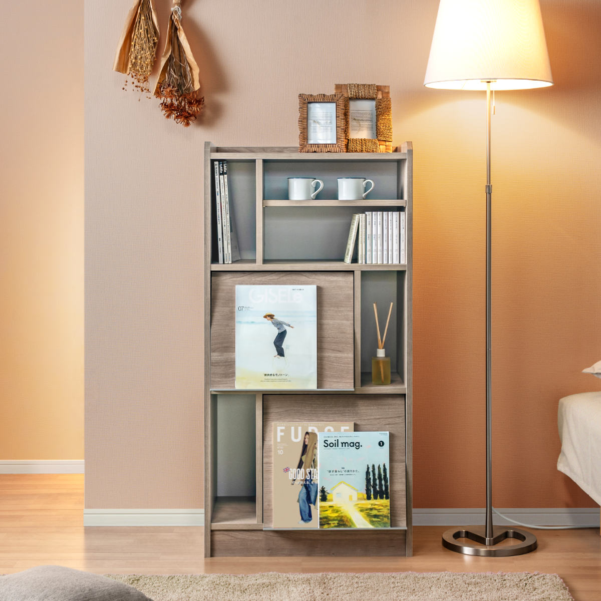 ディスプレイラック 幅60cm フラップ扉 ツートンカラー 日本製 ( ALE エール コレクションラック 棚 ラック 可動棚 ディスプレイ 飾り棚 本棚 シンプル 低ホルムアルデヒド ) 【ホワイトウッド】 ホワイトウッド