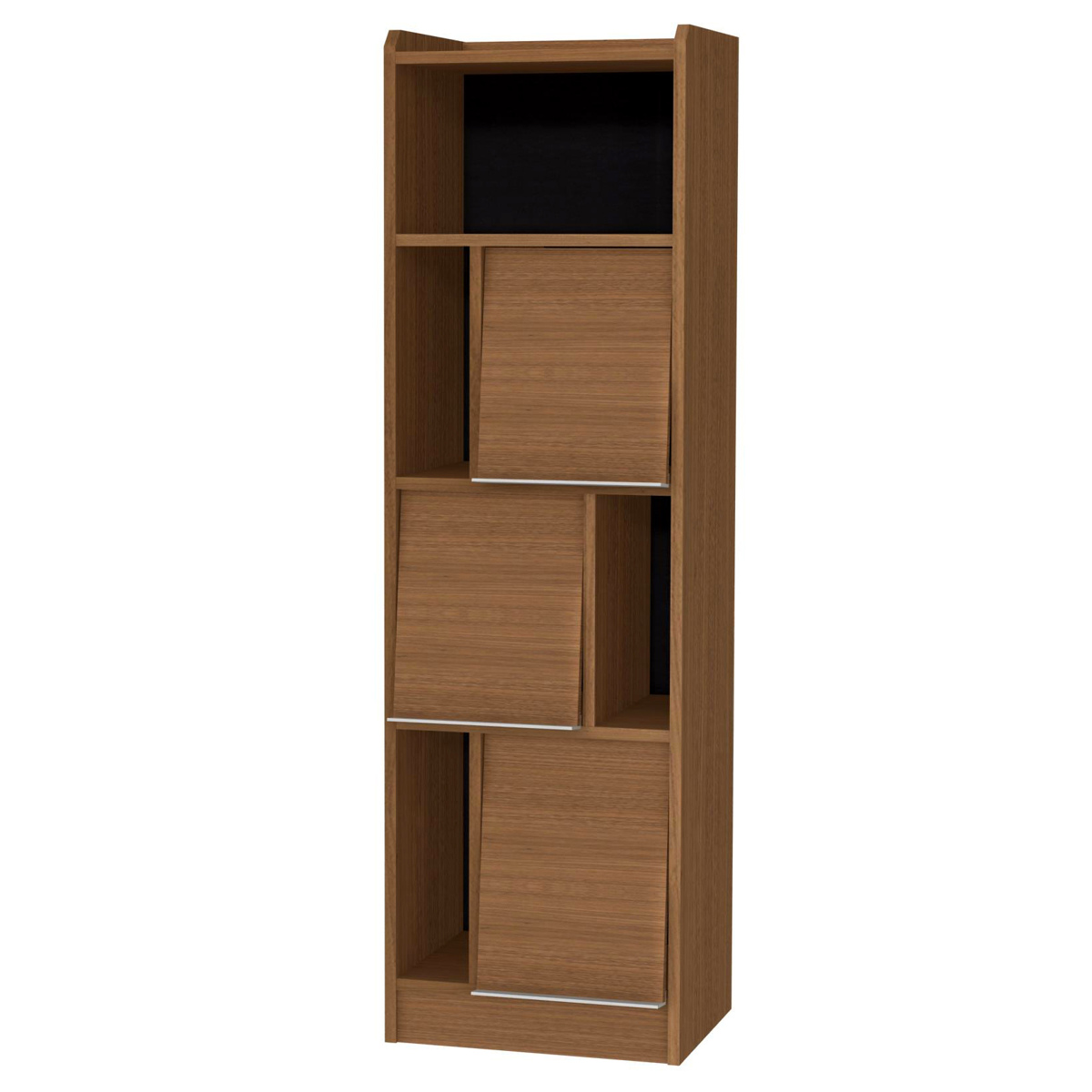 ディスプレイラック 幅45cm フラップ扉 ツートンカラー 日本製 ( ALE エール コレクションラック 棚 ラック スリム ディスプレイ 飾り棚 本棚 シンプル 低ホルムアルデヒド ) 【ウォールナットブラウン】 ウォールナットブラウン