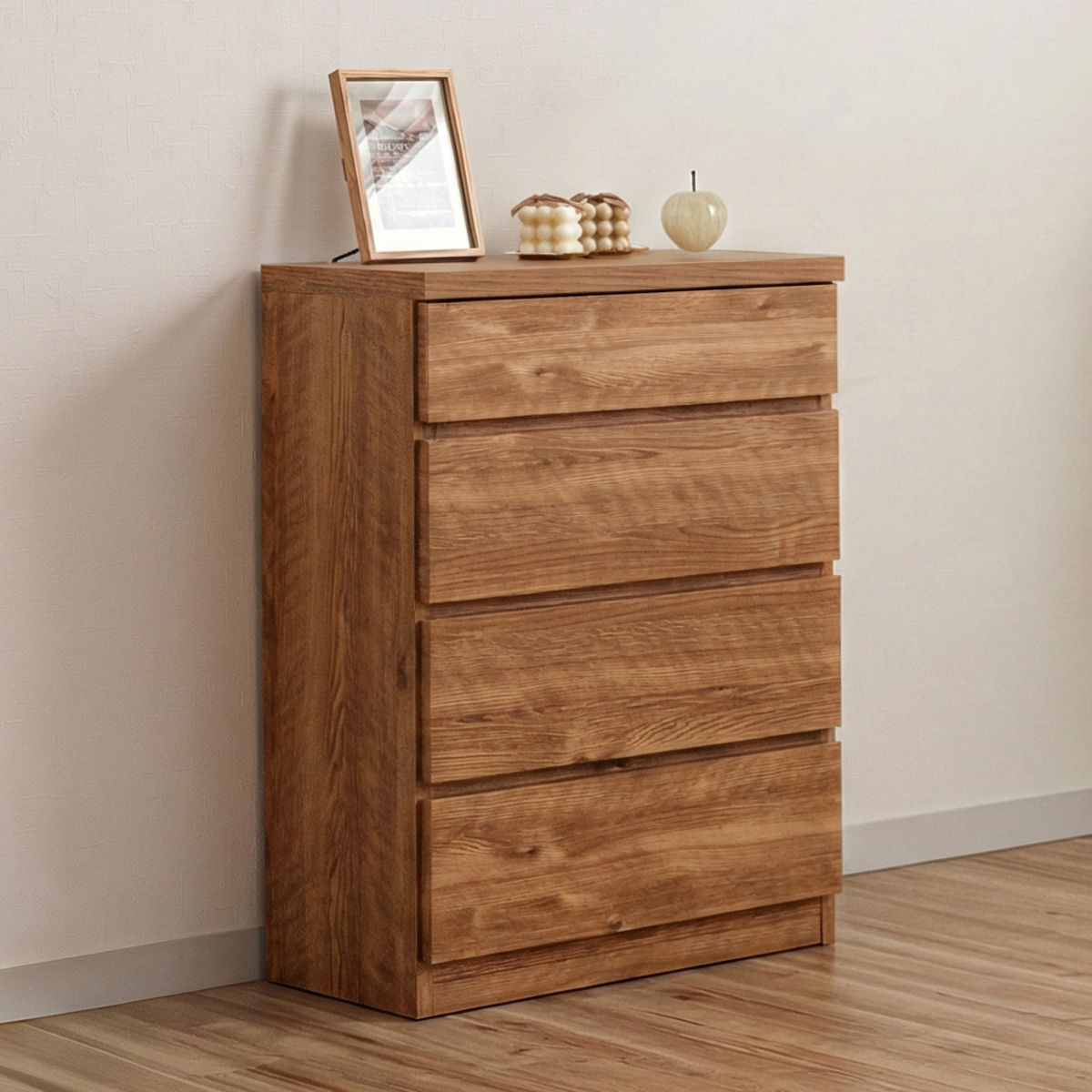 チェスト 幅60cm 4段 スリム 日本製 完成品 ( 4段チェスト たんす タンス リビングチェスト 収納 引き出し スリム 奥行30cm 薄型 木製チェスト 木製 木目 シンプル 北欧 幅60 60cm ) 【ブラック】 ブラック