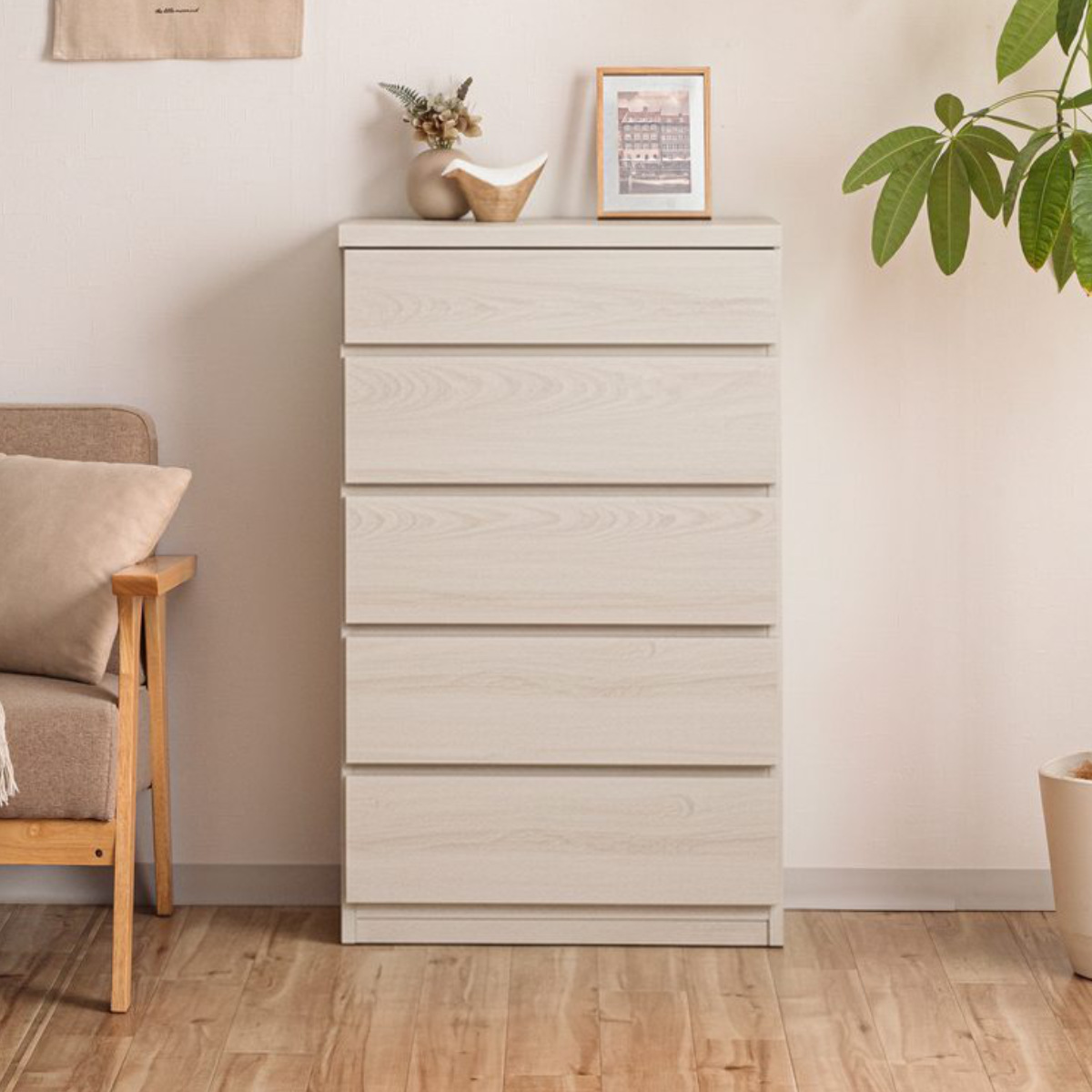 チェスト 幅60cm 5段 スリム 日本製 完成品 ( 5段チェスト たんす タンス リビングチェスト 収納 引き出し スリム 奥行30cm 薄型 木製チェスト 木製 木目 シンプル 北欧 幅60 60cm ) 【ブラック】 ブラック