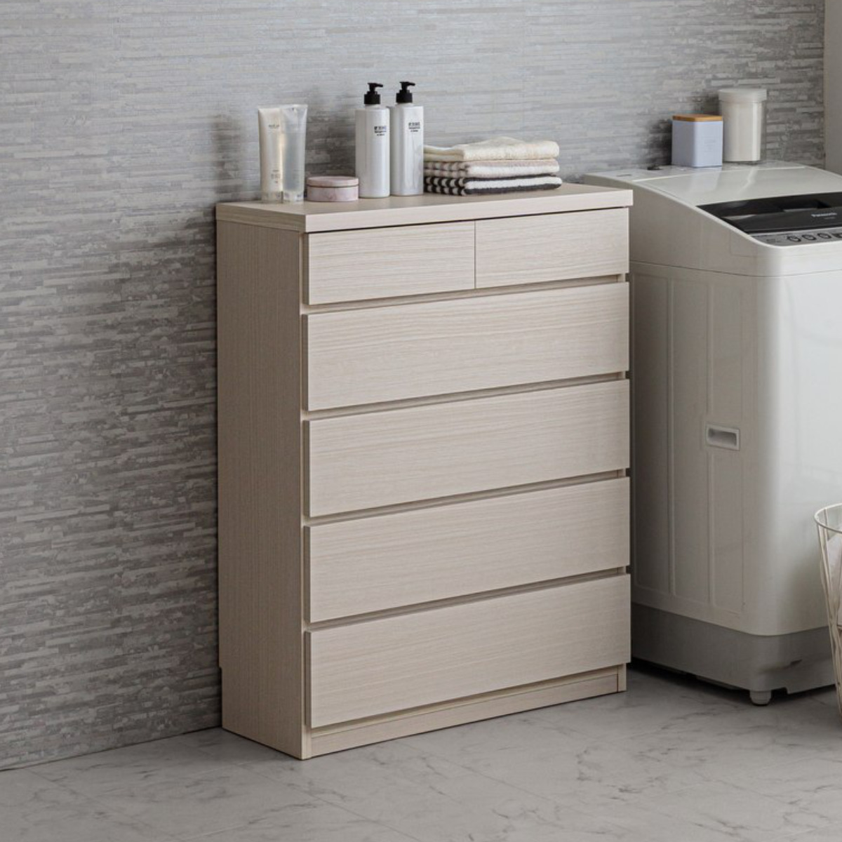 チェスト 幅75cm 5段 スリム 日本製 完成品 ( 5段チェスト たんす タンス リビングチェスト 収納 引き出し スリム 奥行30cm 薄型 木製チェスト 木製 木目 シンプル 北欧 幅75 75cm ) 【ブラック】 ブラック