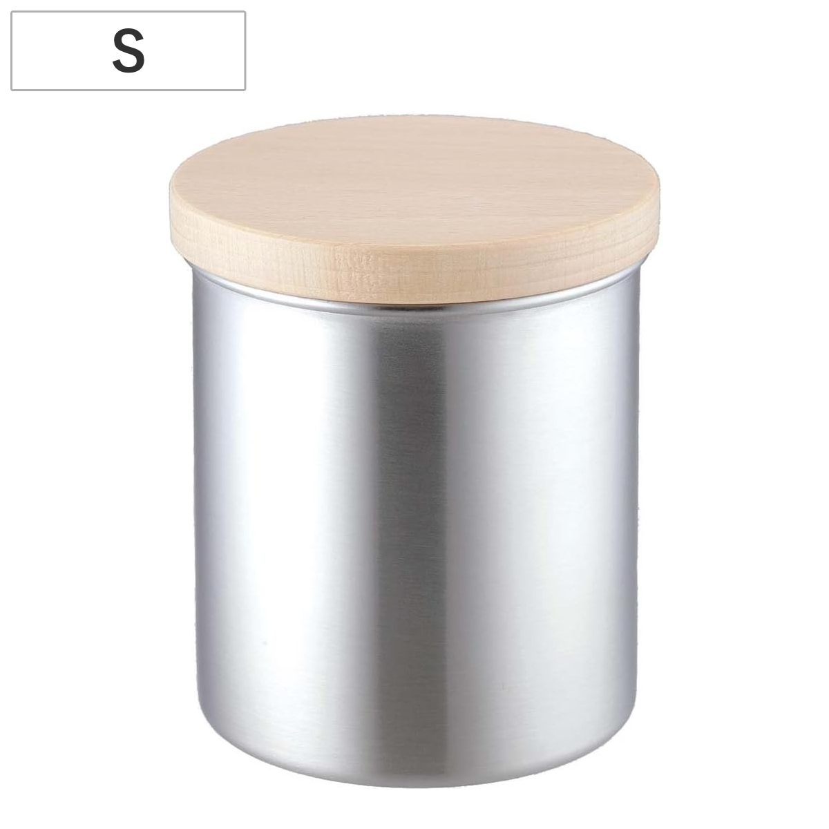 保存容器 ステンレス コーヒーキャニスター S ( 調味料容器 調味料入れ ストッカー ステンレス製キャニスター 密閉 日本製 木蓋 パッキン付き 丸型 コーヒー豆 粉 珈琲豆 紅茶 茶葉 茶筒 砂糖 塩 調味料ポット )
