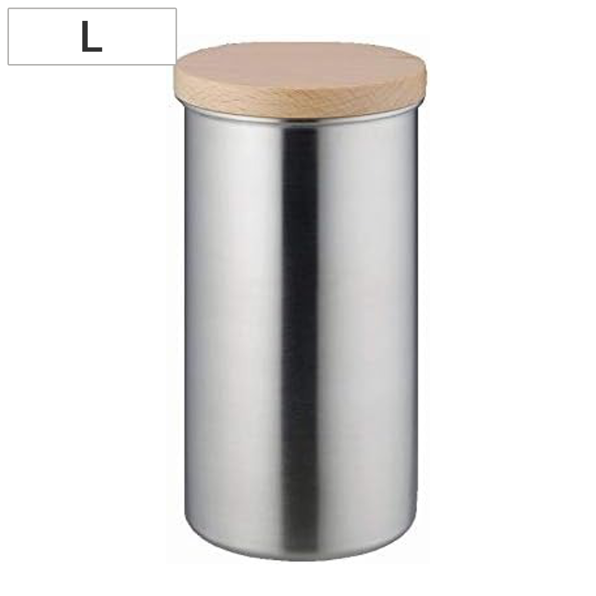 保存容器 ステンレス コーヒーキャニスター L ( 調味料容器 調味料入れ ストッカー ステンレス製キャニスター 密閉 日本製 木蓋 パッキン付き 丸型 コーヒー豆 粉 珈琲豆 紅茶 茶葉 茶筒 砂糖 塩 調味料ポット )