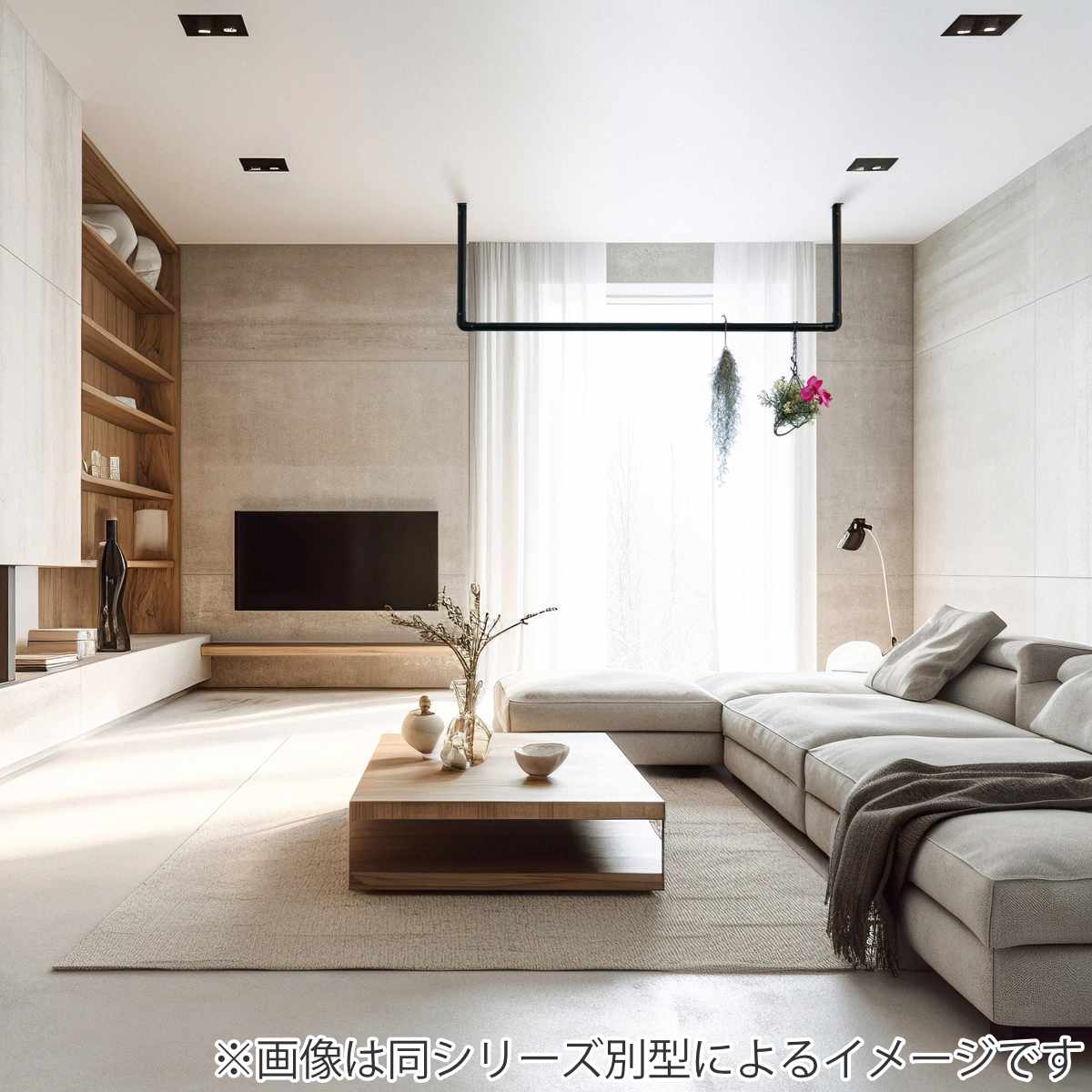 室内物干し DRY・WAVE 壁付U型ハンギングパイプ 物干し 約 25×180cm ( 壁付け物干し U型 ハンギングパイプ ドライ・ウェーブ 日本製 ハンガーパイプ カット可 壁付 25×180 収納 ディスプレイ ブラック )