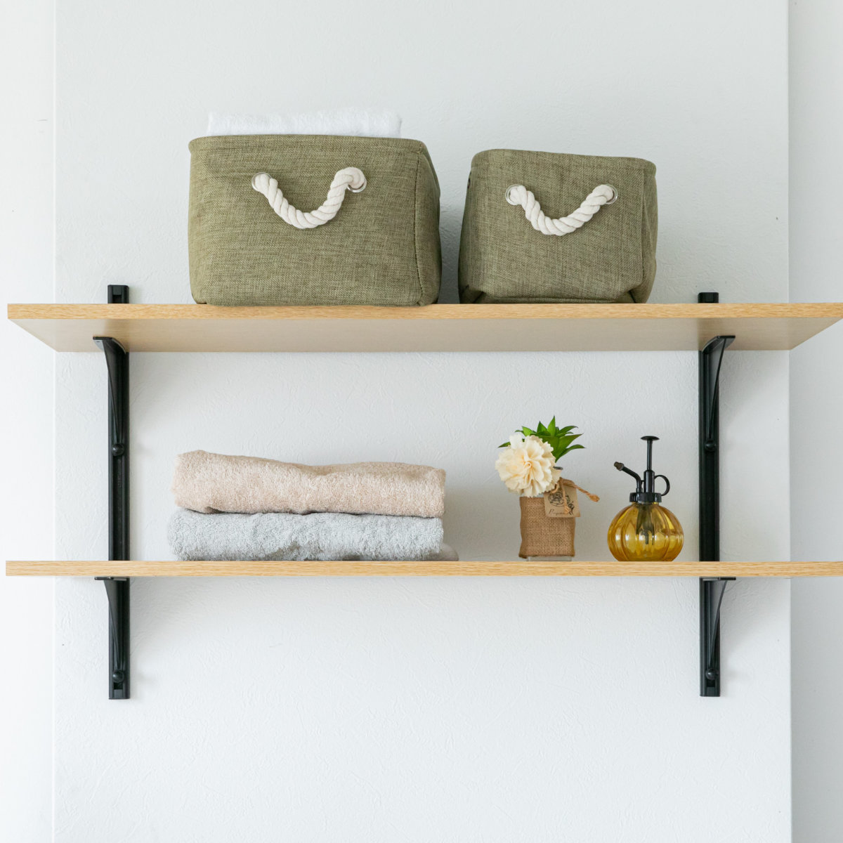 ランドリーラック DIYシェルフ 洗濯機収納 DIY 壁付け ( ランドリー 収納 洗濯機上 ラック シェルフ 壁面収納 洗濯機上ラック オープンラック 石膏ボード 高さ 調節 無段階 )