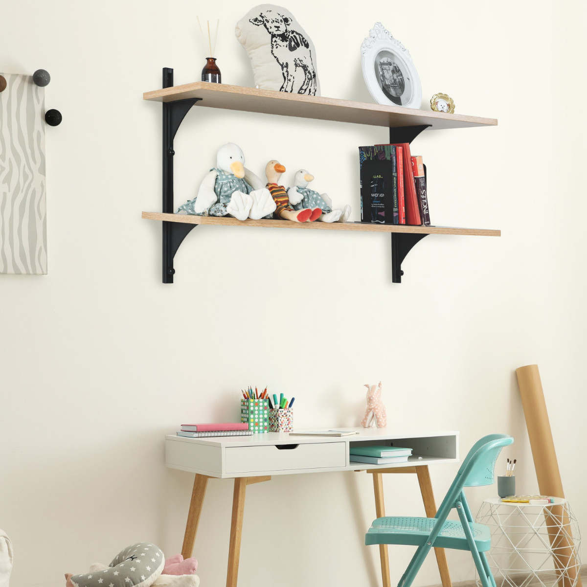 ランドリーラック DIYシェルフ 洗濯機収納 DIY 壁付け ( ランドリー 収納 洗濯機上 ラック シェルフ 壁面収納 洗濯機上ラック オープンラック 石膏ボード 高さ 調節 無段階 )