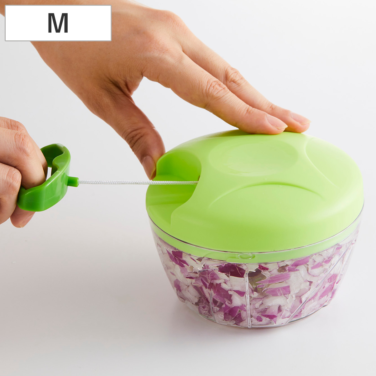 フードチョッパー M みじん切り器 みじん切りチョッパー （ 手動チョッパー フードカッター みじん切り ハンディチョッパー 小さい 野菜カッター ベジタブルチョッパー 手動 引っ張る キッチン用品 下ごしらえ ミニ コンパクト ）