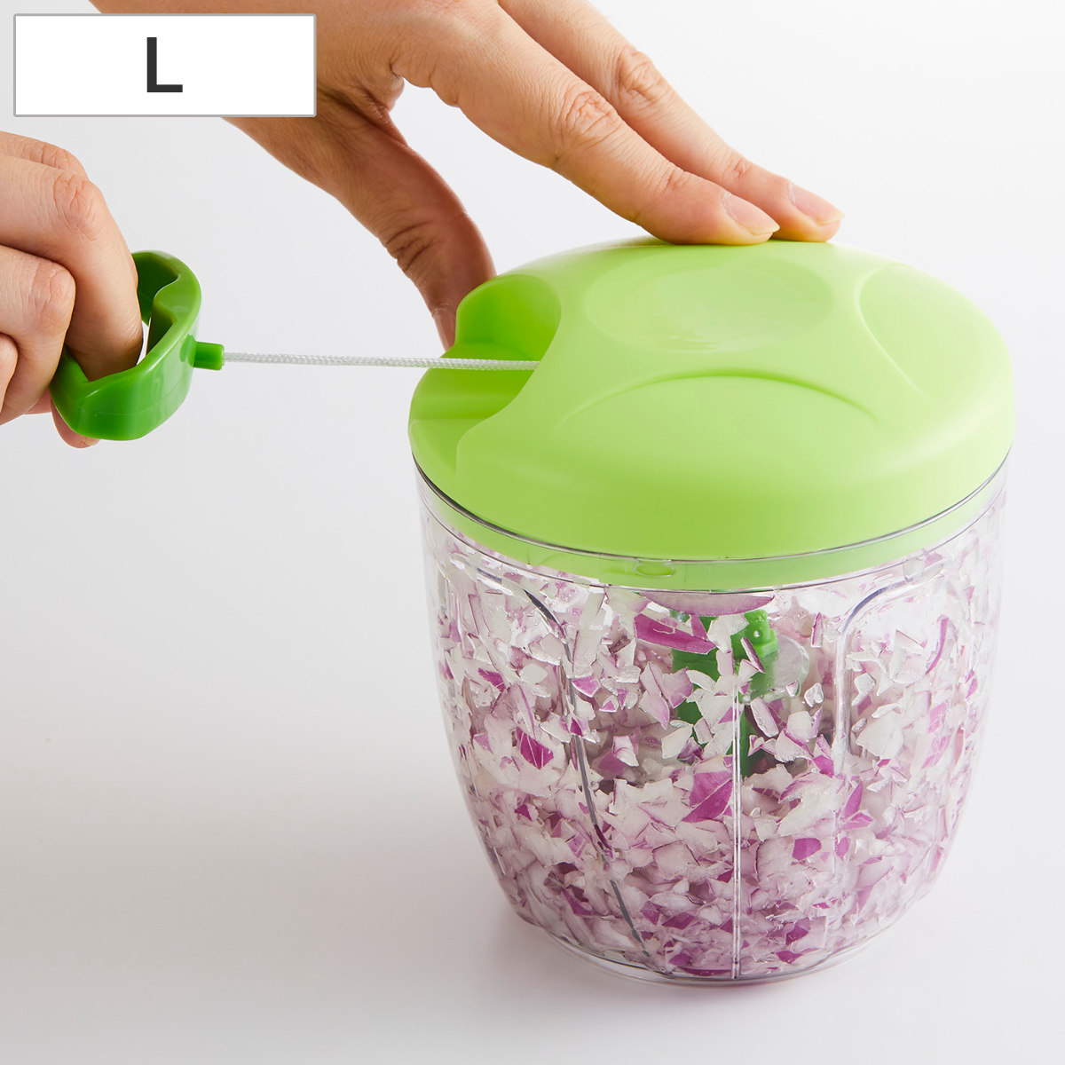 フードチョッパー L みじん切り器 みじん切りチョッパー ( 手動チョッパー フードカッター みじん切り ハンディチョッパー 野菜カッター ベジタブルチョッパー 手動 引っ張る キッチン用品 下ごしらえ )