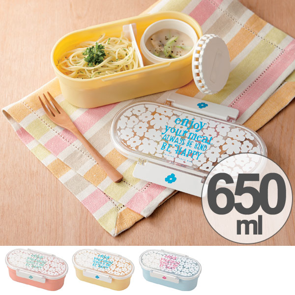 Dショッピング お弁当箱 1段 パスタランチ デイジー 650ml ソース容器付き 弁当箱 ランチボックス 日本製 レディース 一段 レンジ対応 パッキン付き パスタ ソース入れ ブルー カテゴリ 弁当箱の販売できる商品 リビングート ドコモの通販