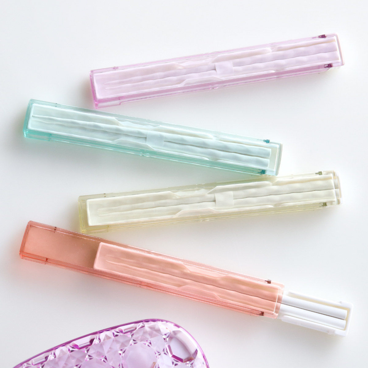 ジュエリアント 箸・箸箱セット TAKENAKA ( 18cm 箸 箸&箸箱セット 箸箱セット お箸 おしゃれ 日本製 はし 弁当 お弁当 スライド式 折れ曲げ式 持ち運び お弁当用 携帯用 ) 【パープル】 パープル