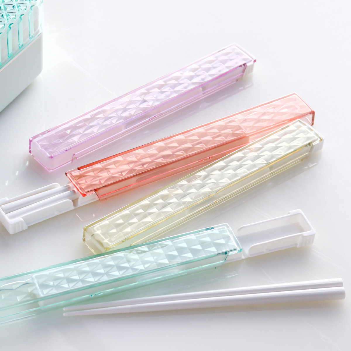 ジュエリアント 箸・箸箱セット TAKENAKA ( 18cm 箸 箸&箸箱セット 箸箱セット お箸 おしゃれ 日本製 はし 弁当 お弁当 スライド式 折れ曲げ式 持ち運び お弁当用 携帯用 ) 【パープル】 パープル