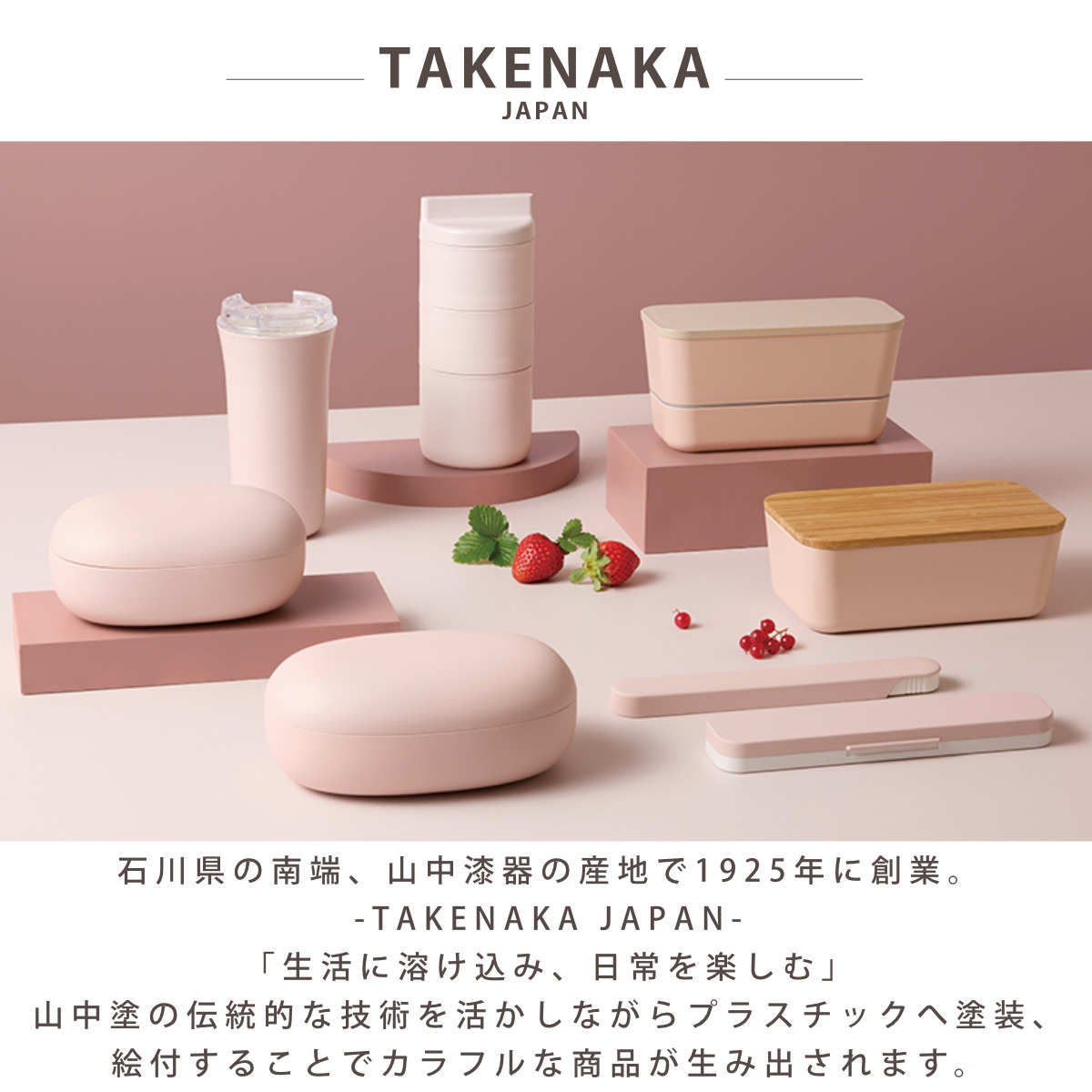 弁当箱 460ml 2段 フレモ ランチボックス TAKENAKA ( お弁当箱 食洗機対応 レンジ対応 おしゃれ 女子 大人 日本製 食洗機OK レンジOK お弁当 弁当 一段 二段 1段 ランチバンド付き 女性 かわいい ) 【ピンク】 ピンク