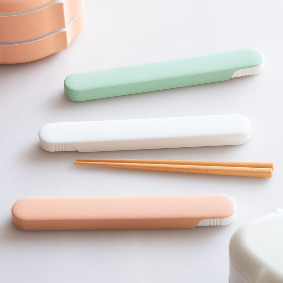 フレモ 箸・箸箱セット TAKENAKA ( お箸 箸箱 18センチ スライド式 カトラリー 女子 男子 大人 おしゃれ 食洗機対応 お弁当用 給食 抗菌 お弁当 弁当 女性 男性 日本製 かわいい ) 【ホワイト】 ホワイト