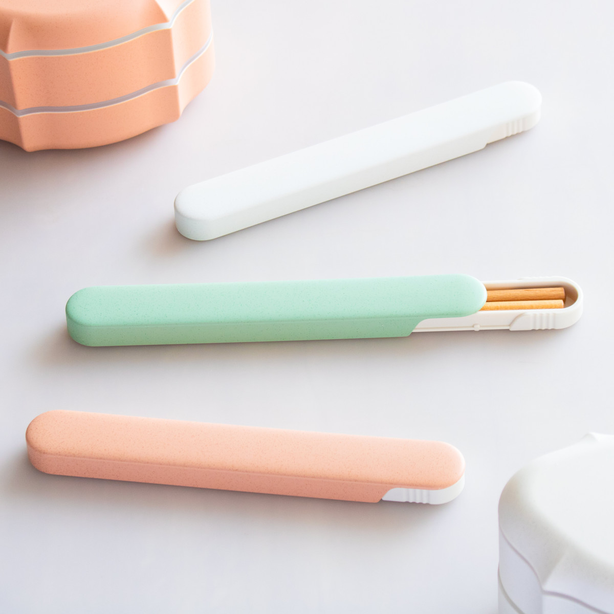 フレモ 箸・箸箱セット TAKENAKA ( お箸 箸箱 18センチ スライド式 カトラリー 女子 男子 大人 おしゃれ 食洗機対応 お弁当用 給食 抗菌 お弁当 弁当 女性 男性 日本製 かわいい ) 【ホワイト】 ホワイト