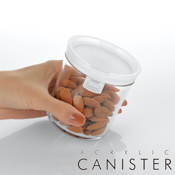 クリア プラスチック 保存容器 円筒形 dショッピング |保存容器 アクリルキャニスター 円筒型 260ml 3個