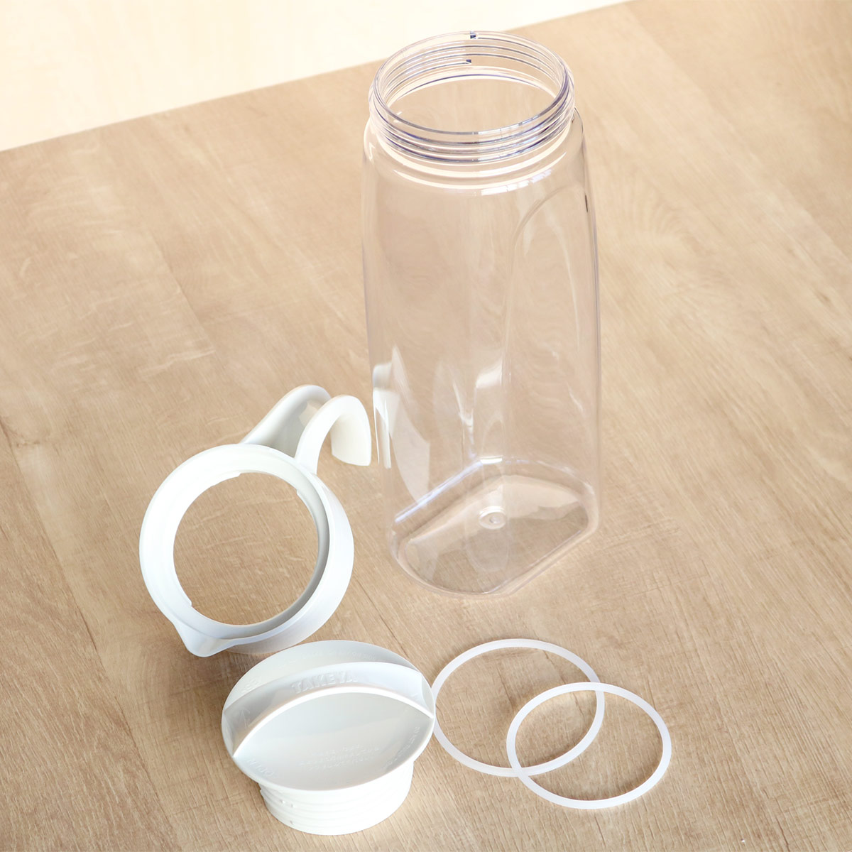 冷水筒 ピッチャー 2.2L ファインジャグ プラスチック 横置き 耐熱 ( 水差し 茶ポット 熱湯 麦茶 冷水ポット 約 2リットル 大容量 スクリュータイプ 取っ手付き 広口 ハンドル付き シンプル 日本製 ) 【ライトブルー】 ライトブルー