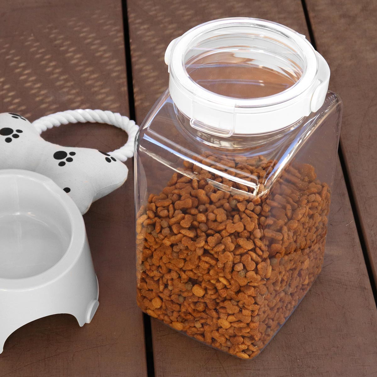 保存容器 4.0L フレッシュロック 角型 選べるカラー 白 緑 持ち手付き ( キッチン収納 キャニスター 調味料入れ ストッカー 密閉 透明 プラスチック 日本製 ワンタッチ 高気密 引き出し収納 中が見える 軽量 おしゃれ 大容量 ) 【ホワイト】 ホワイト